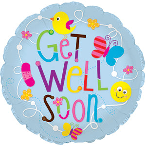 24" Get Well Birds and Butterflies Foil