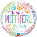 18" Round Mother's Day Pastel Butterflies Foil