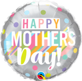 18" Round Mother's Day Big Pastel Dots Foil