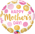 18" Mother's Day Pink & Gold Dots Foil