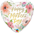 18" Heart Mother's Day Pink Floral Foil