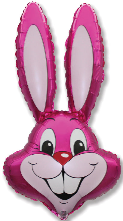35" Bunny Rabbit Head Fuchsia Foil