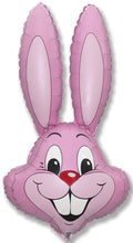 35" Bunny Rabbit Head Pink Foil