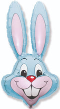 35" Bunny Rabbit Head Pastel Blue Foil