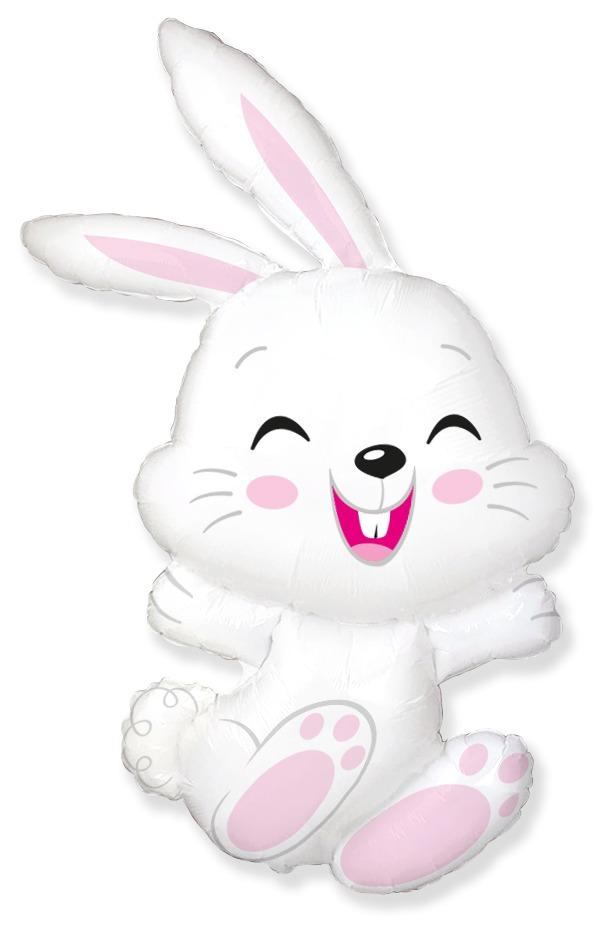 38" Pink and White Bunny Rabbit Foil