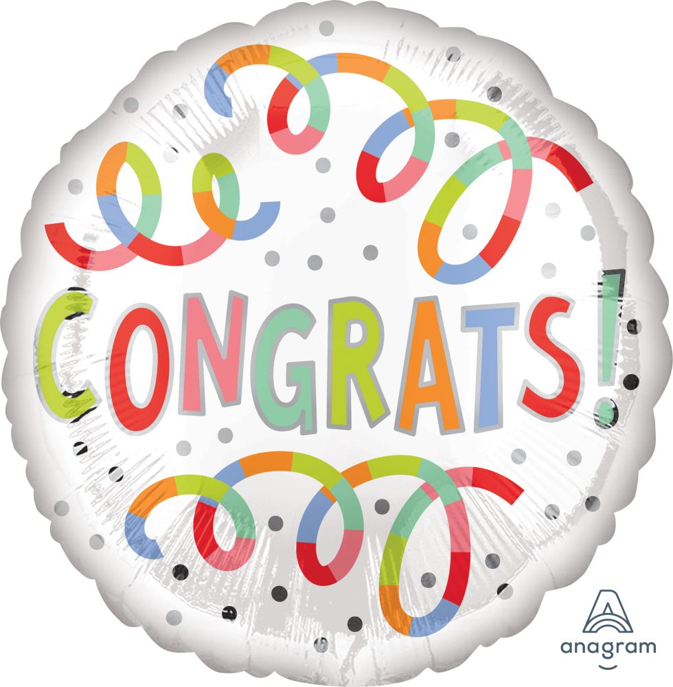 18" Congrats Swirls