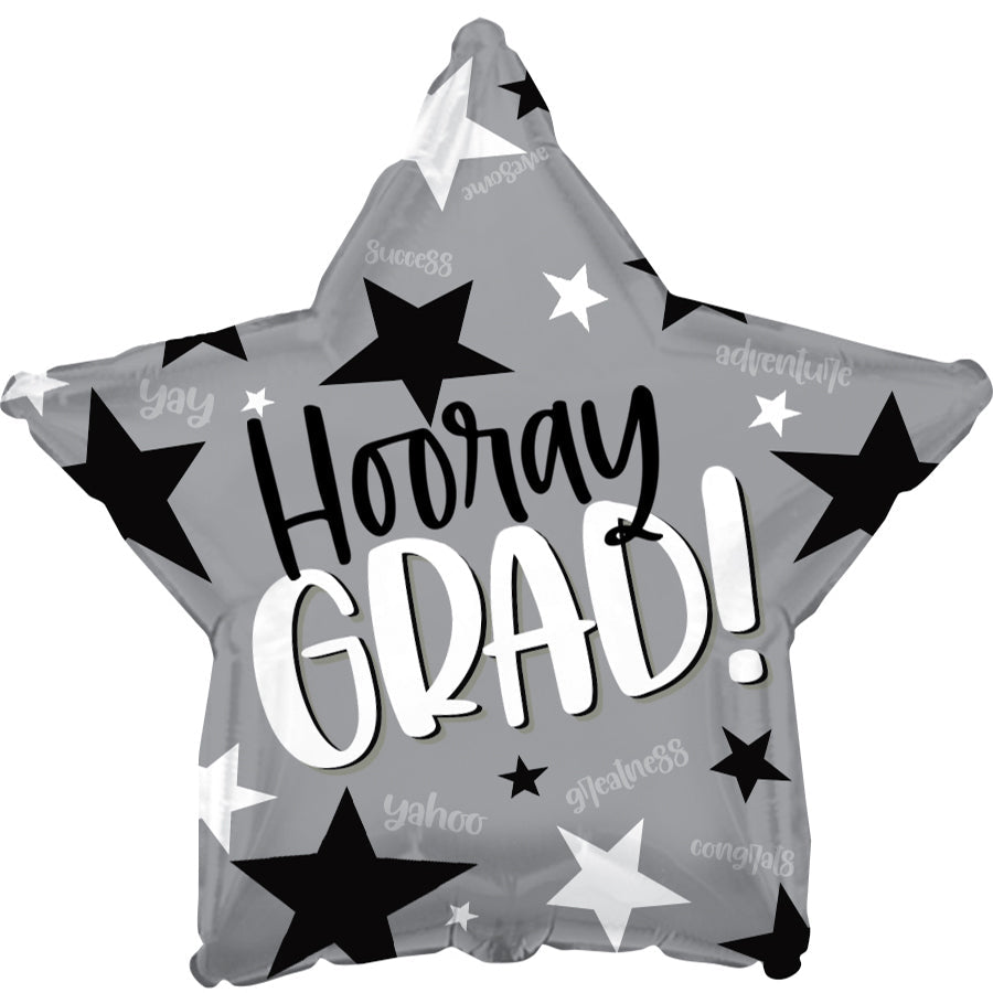 17" Hooray Grad! Stars Foil