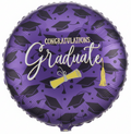 17" Glitter Diploma Grad Purple  Foil