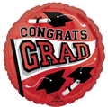 18" Graduation Congrats Grad Red Foil