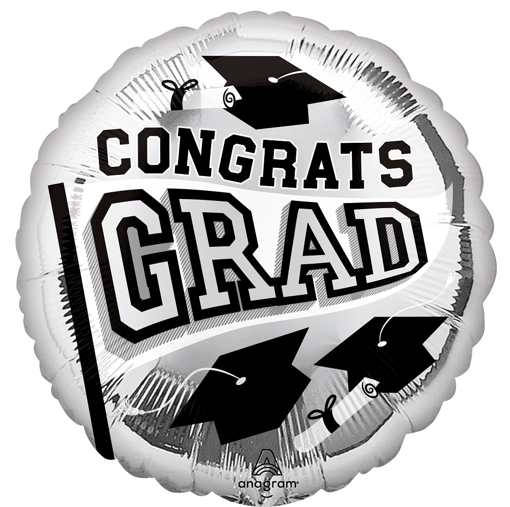 18" Graduation Congrats Grad Silver Foil
