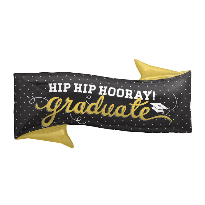 31" Hip Hip Hooray Grad Banner Foil