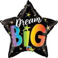 20" Star Dream Big Rainbow Stars Foil