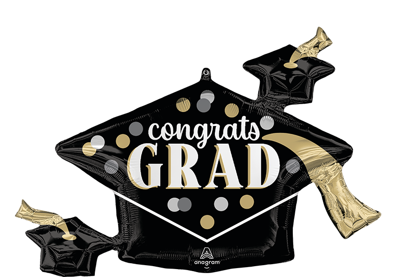35" Timeless Polka Dots Congrats Grad Foil