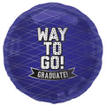 18" Way to Go Graduate Purple Round Foil