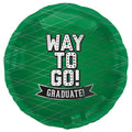 18" Way To Go Graduate Green Round Foil