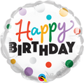 4" Round Happy Birthday Dots