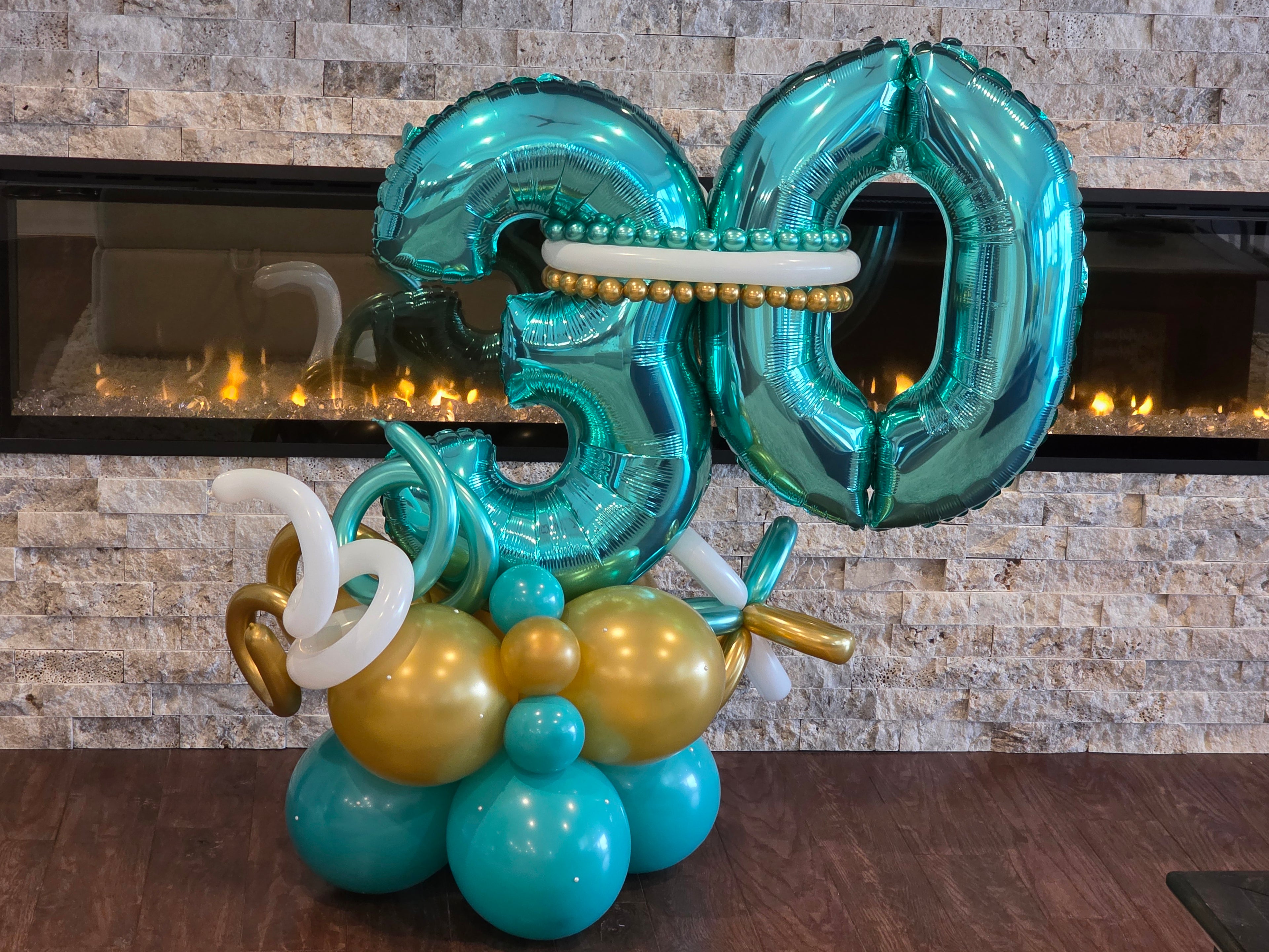 Elegant Birthday Balloon Stack