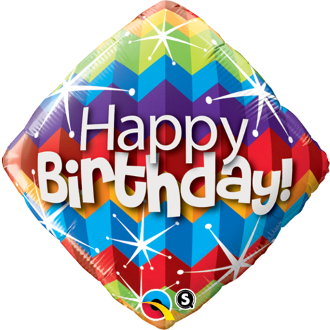 18" Birthday Zig Zags Starbursts