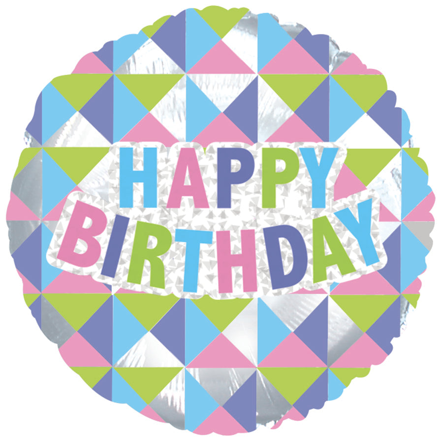 17" Happy Birthday Geometric