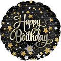18" Happy Birthday Gold Stars