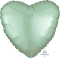 18"mSatin Luxe Heart Mint Green Foil