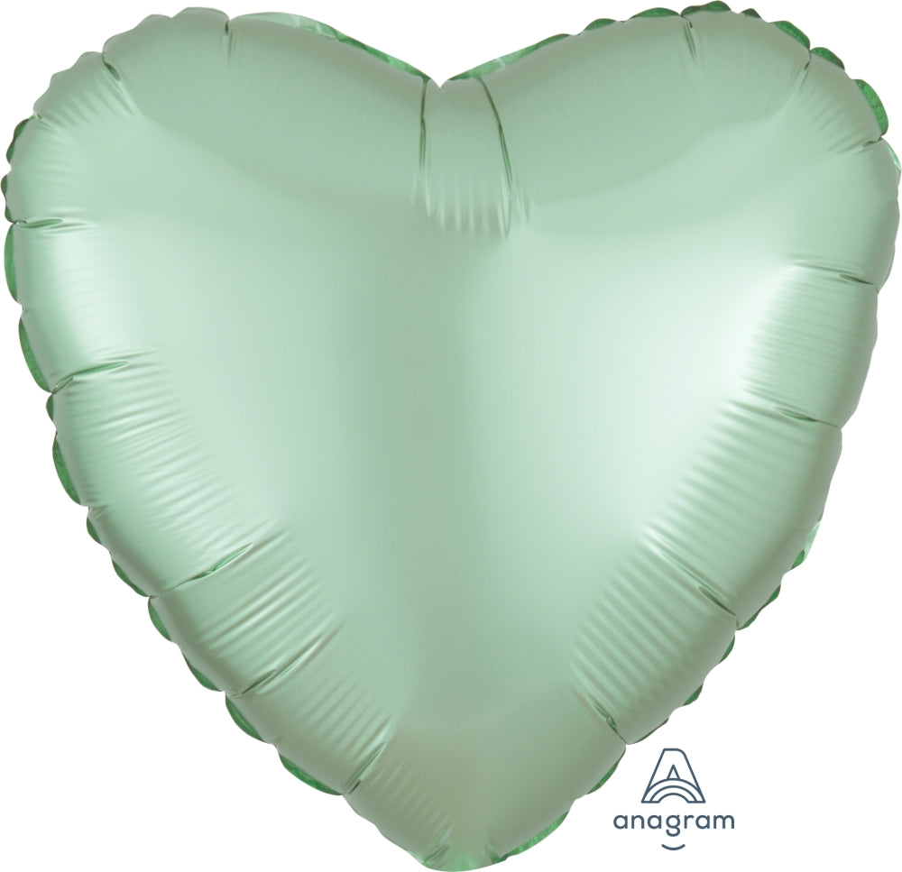 18"mSatin Luxe Heart Mint Green Foil
