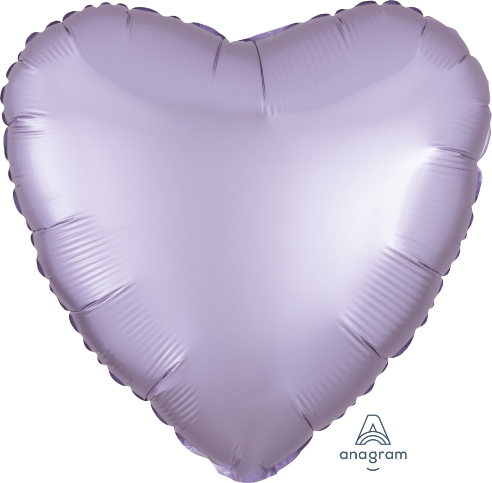 18" Satin Luxe Heart Pastel Lilac Foil