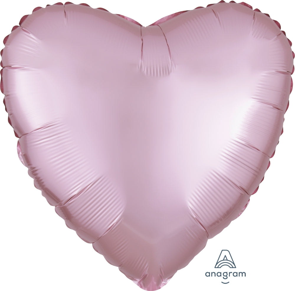 18" Satin Luxe Heart Pastel Pink Foil