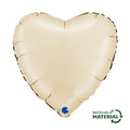 18" Heart Satin Cream Foil