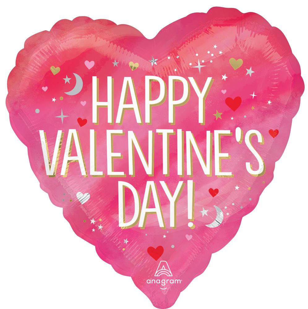 Valentine's Day Basket with Roses & 2 Foil Balloons