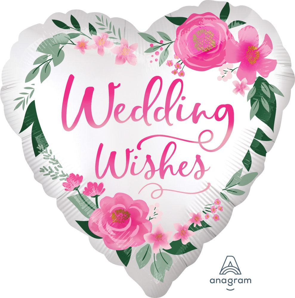 18" Satin Wedding Wishes