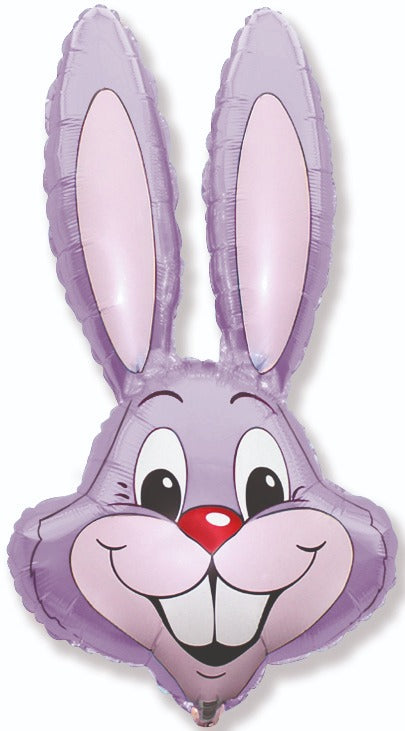 35" Bunny Rabbit Head Pastel Lilac Foil