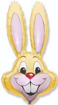35" Bunny Rabbit Head Pastel Yellow Foil